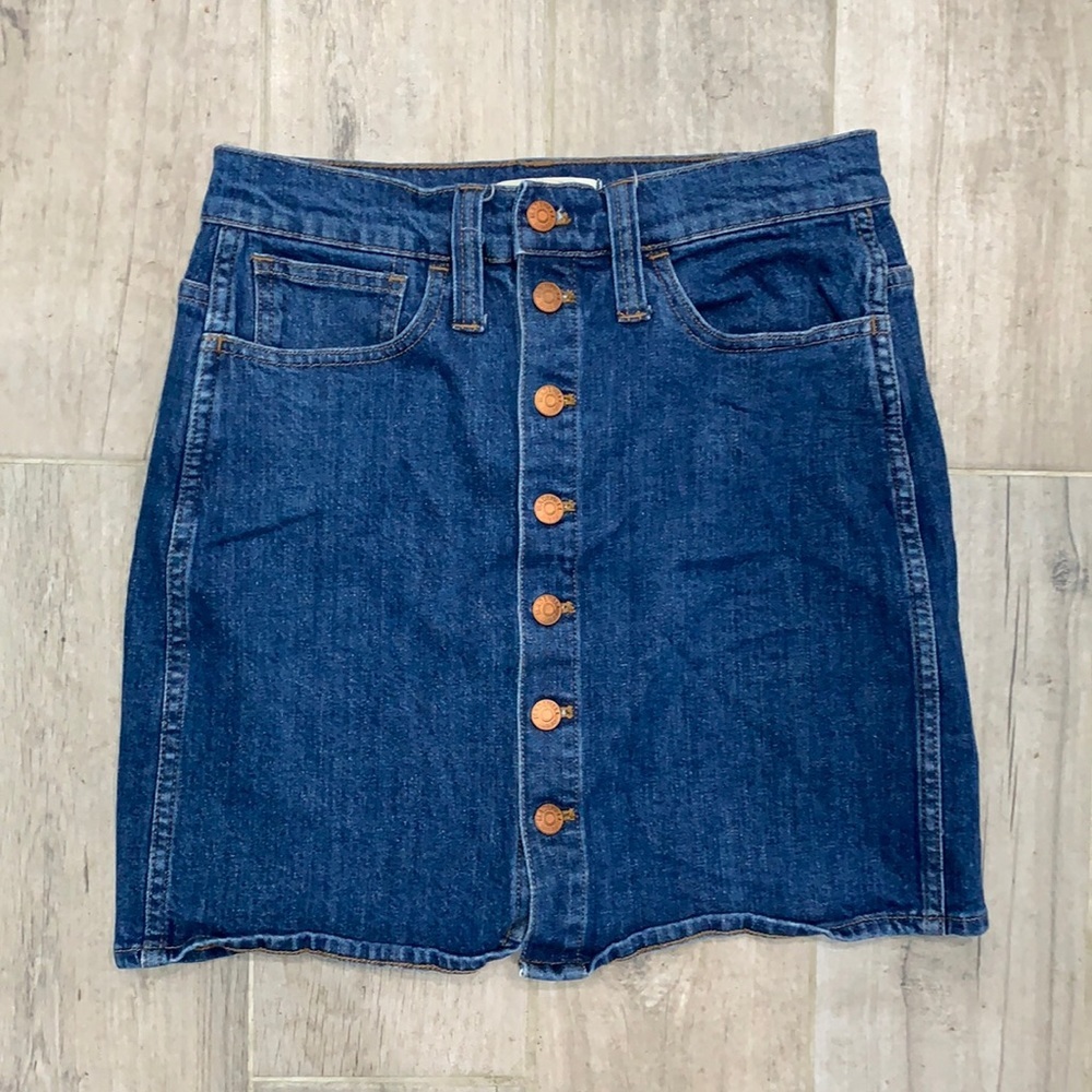 Madewell Button Down Blue Jean Skirt